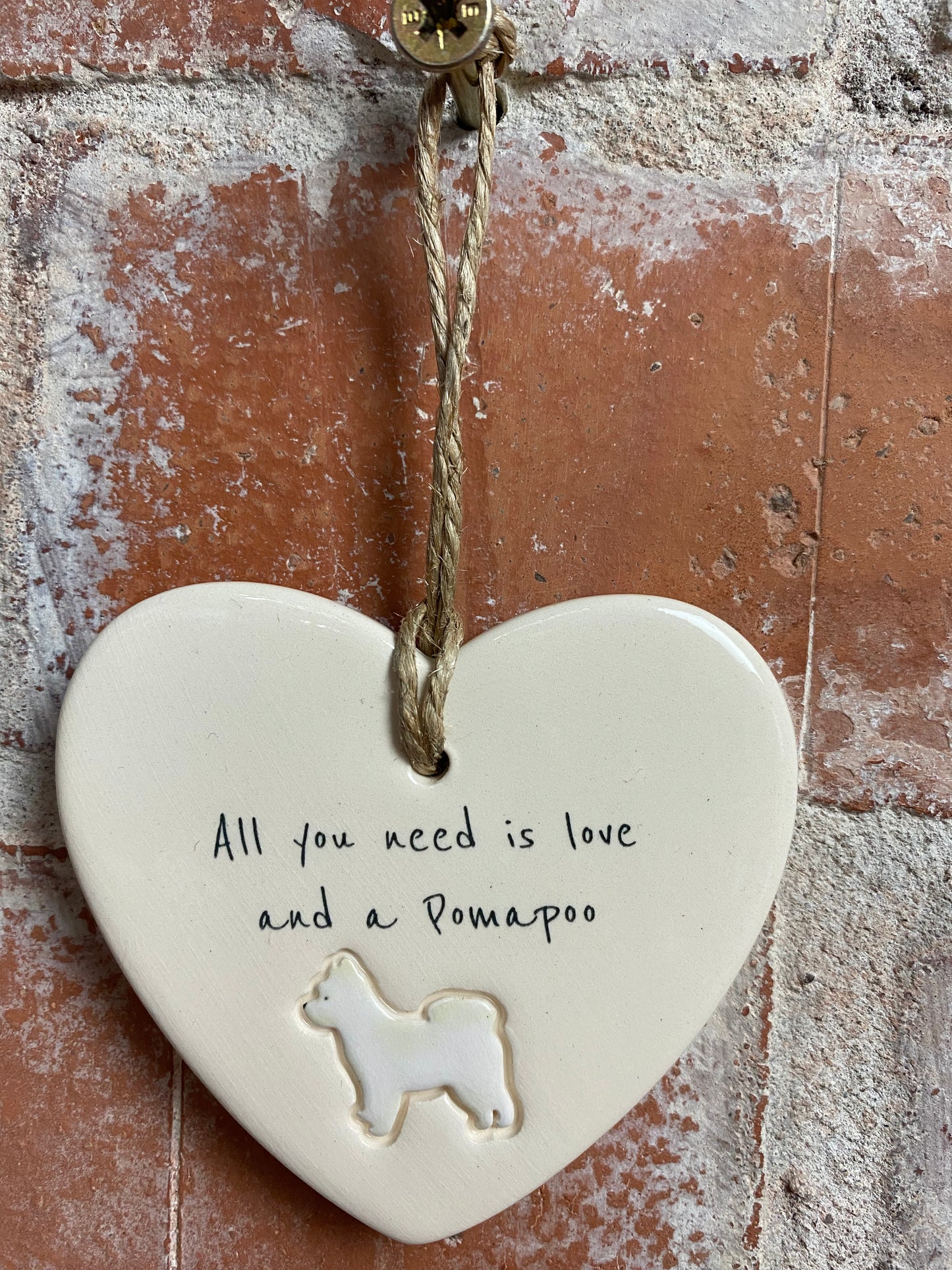 Pomapoo Ceramic Heart Ornament