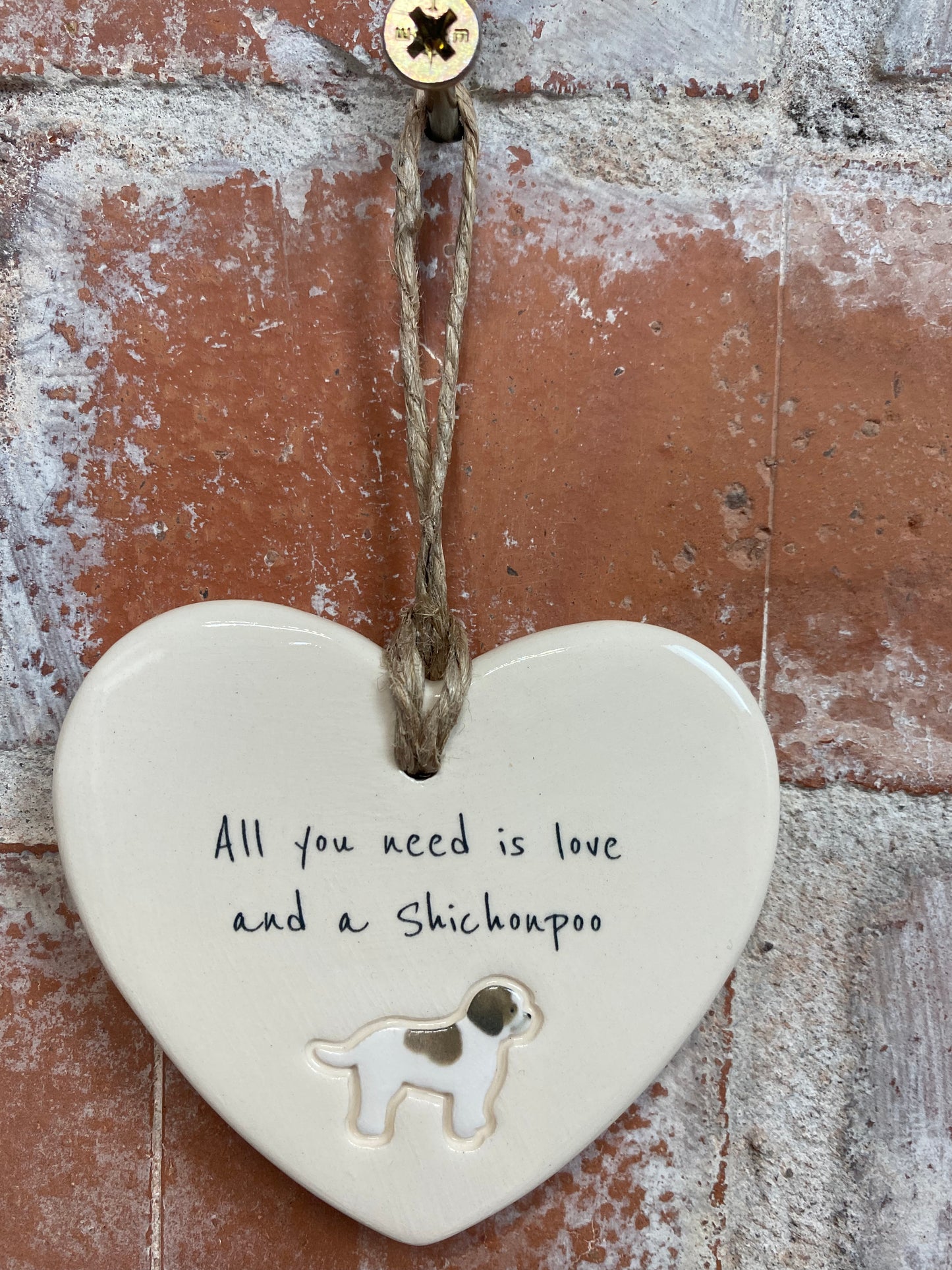 Shichonpoo Ceramic Heart Ornament
