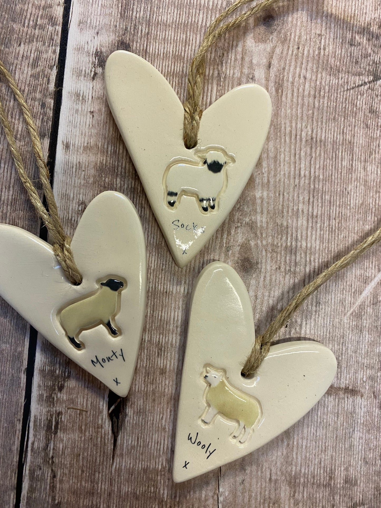 Personalised Sheep Heart Ornament