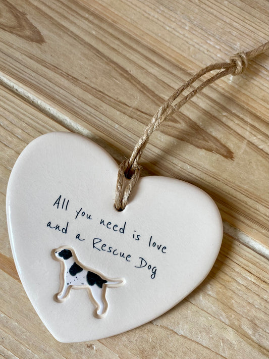 Personalised Rescue Dog Heart Ornament