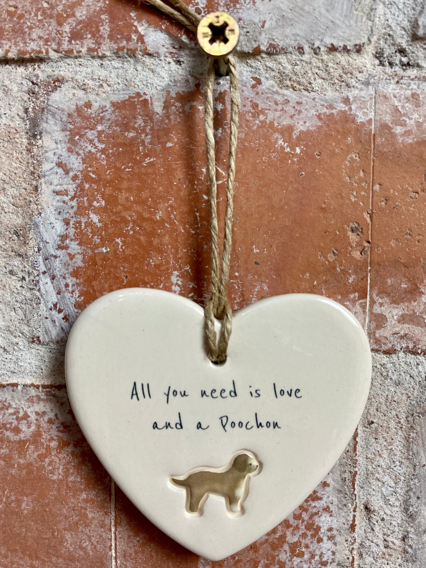 Poochon Ceramic Heart Ornament