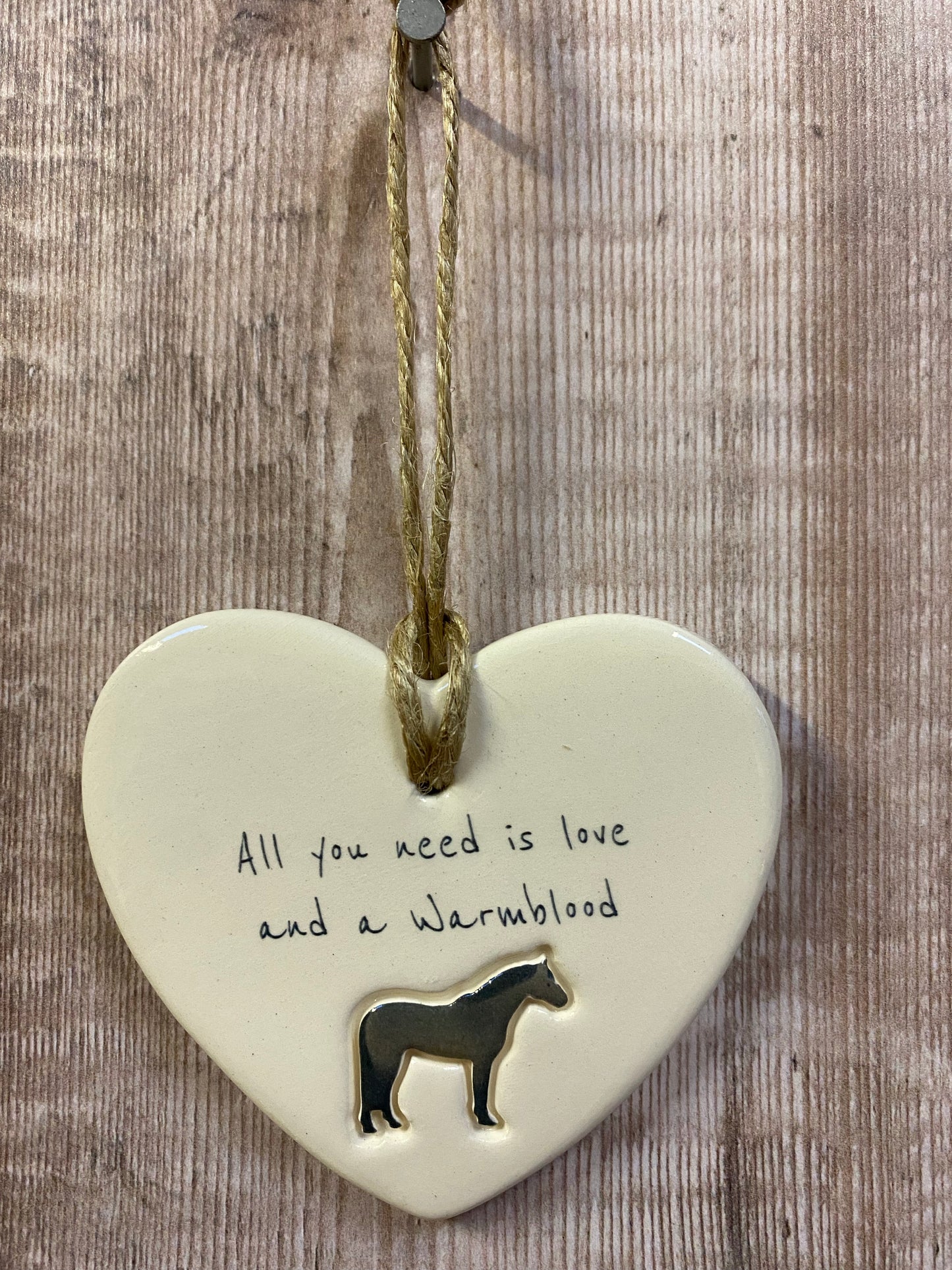 Warmblood Ceramic Heart Ornament