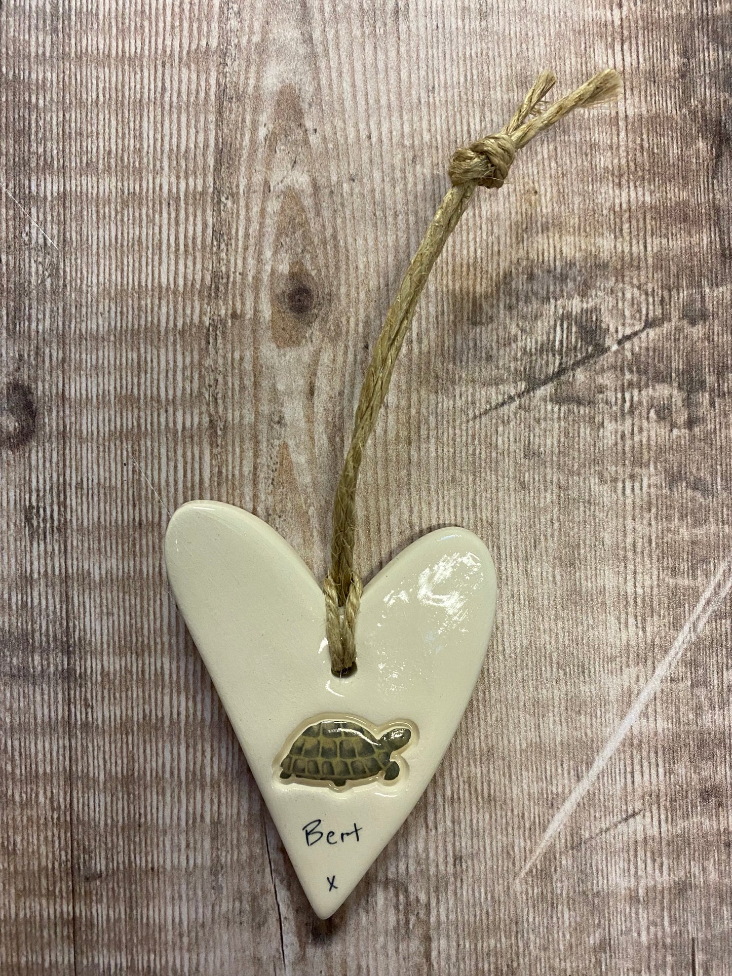 Personalised Tortoise Heart Ornament