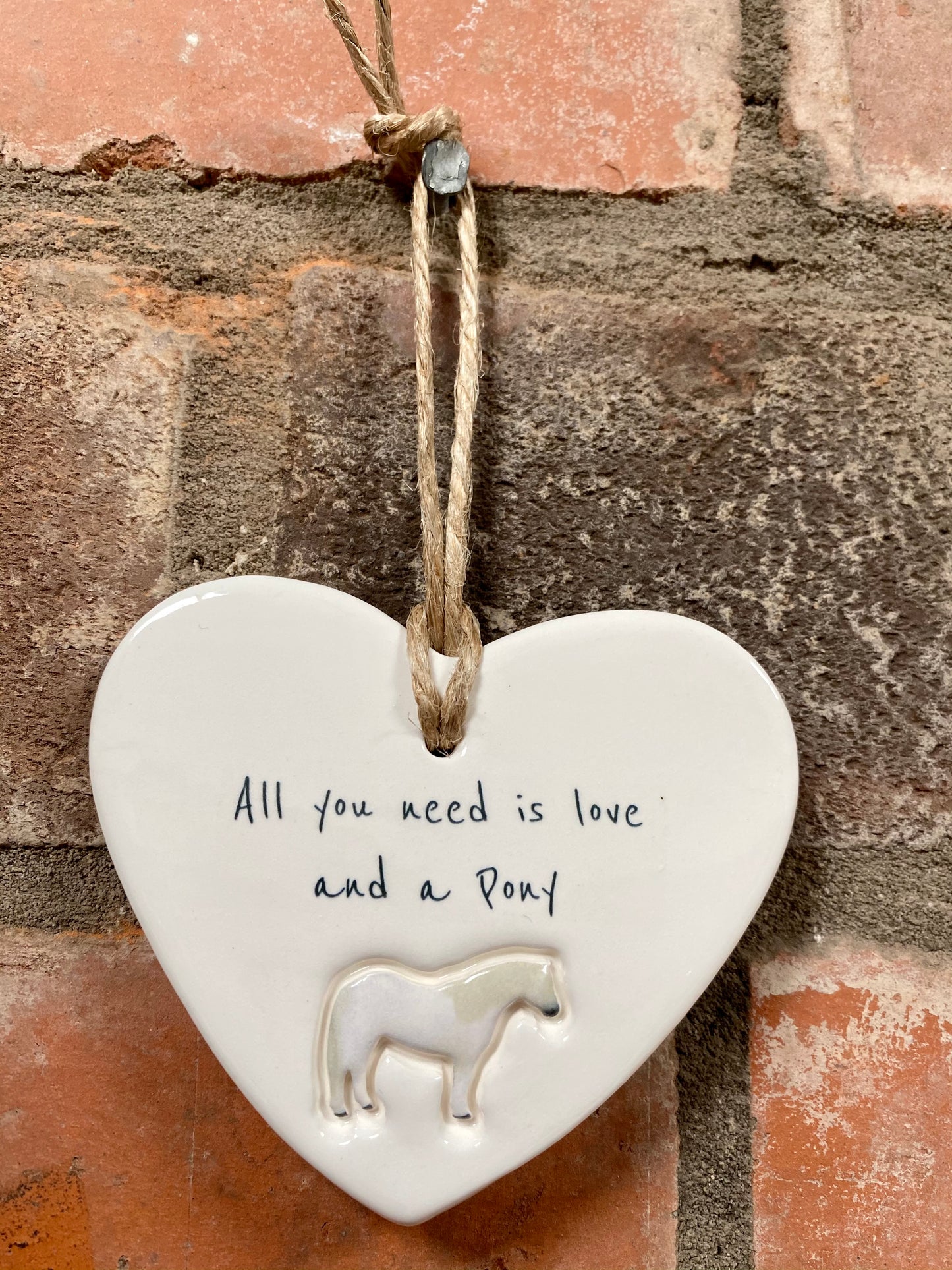 Pony Ceramic Heart Ornament