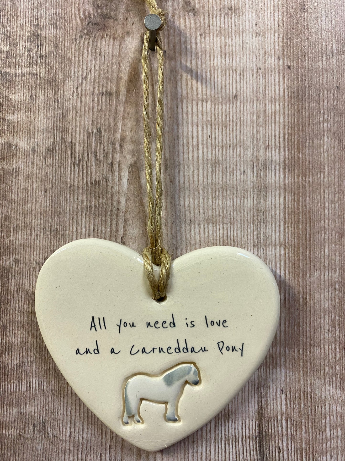 Carneddau Pony Ceramic Heart Ornament