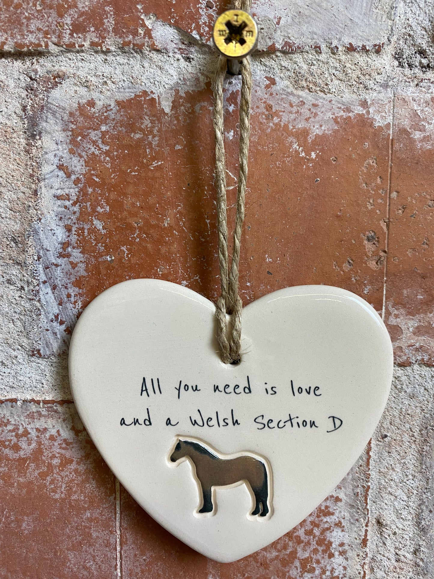 Welsh Section D Ceramic Heart Ornament