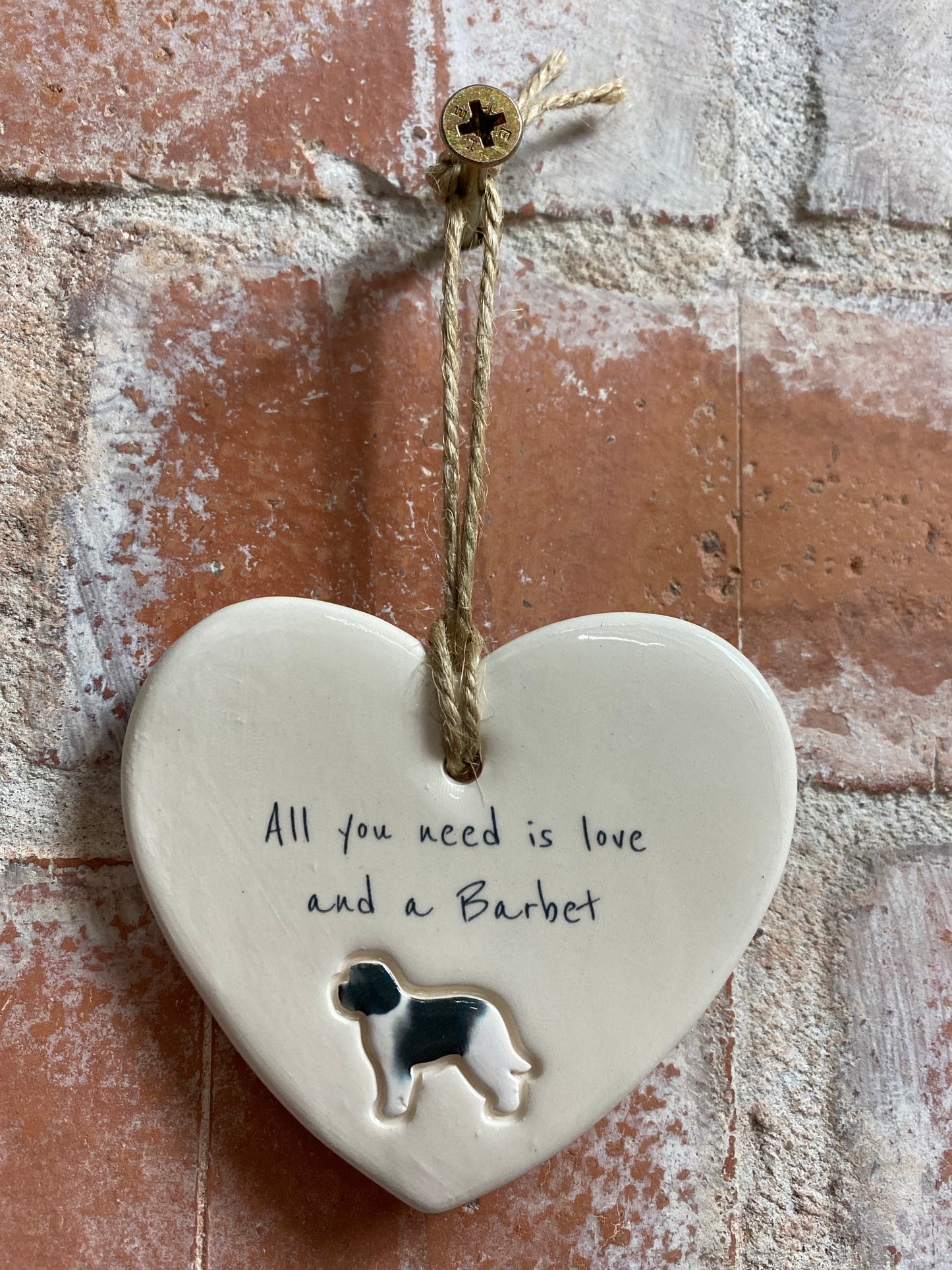 Barbet Ceramic Heart Ornament