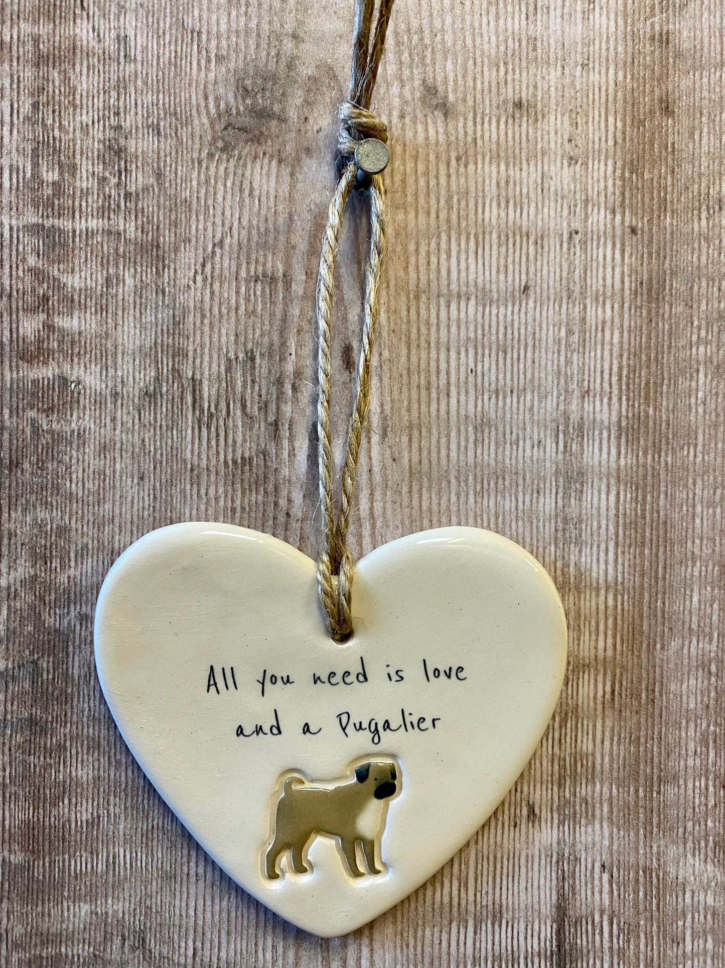 Pugalier Ceramic Heart Ornament