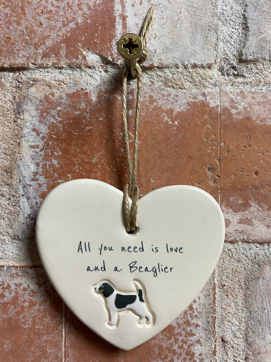 Beaglier Ceramic Heart Ornament