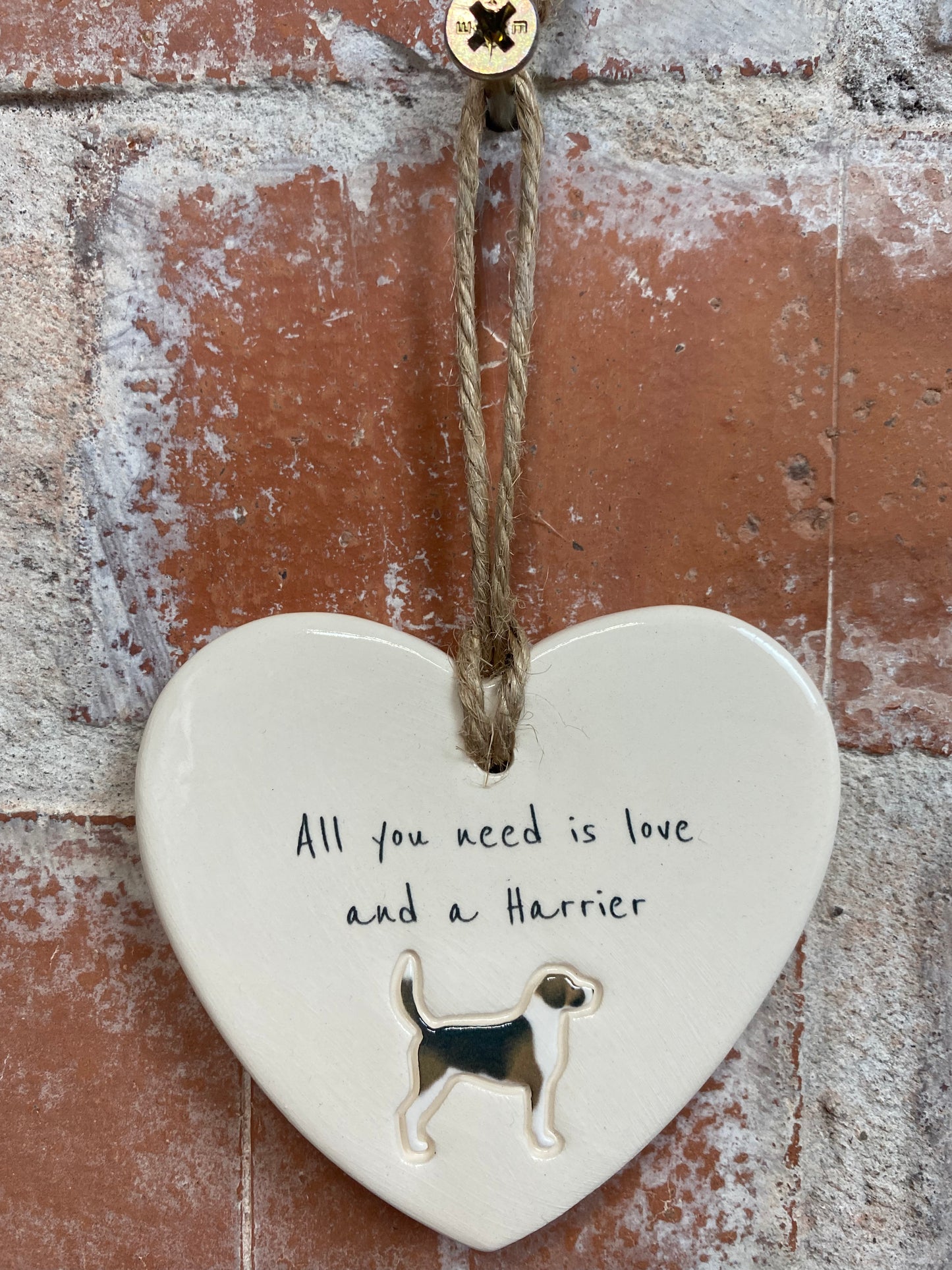 Harrier Ceramic Heart Ornament