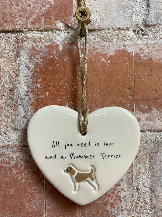 Plummer Terrier Ceramic Heart Ornament