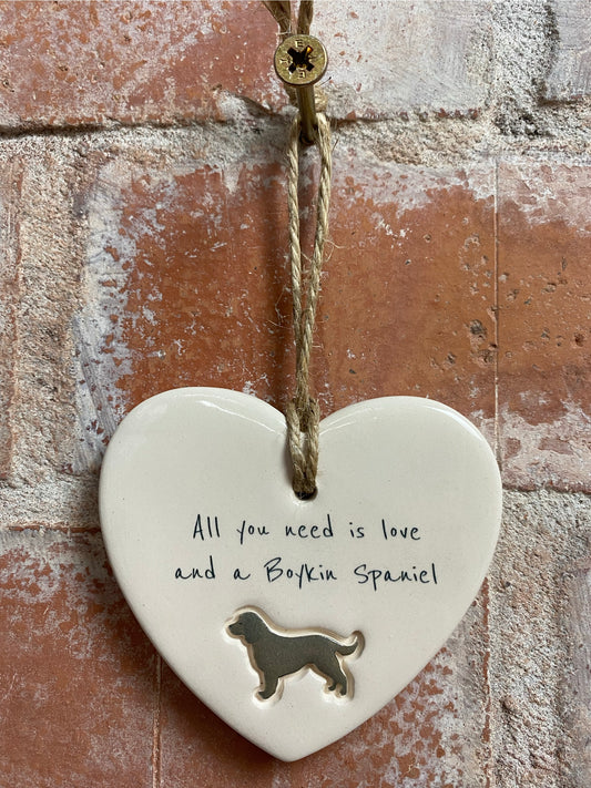 Boykin Spaniel Ceramic Heart Ornament