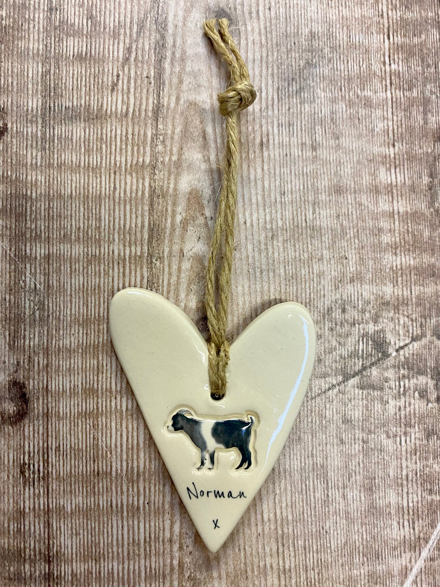 Personalised Goat Heart Ornament