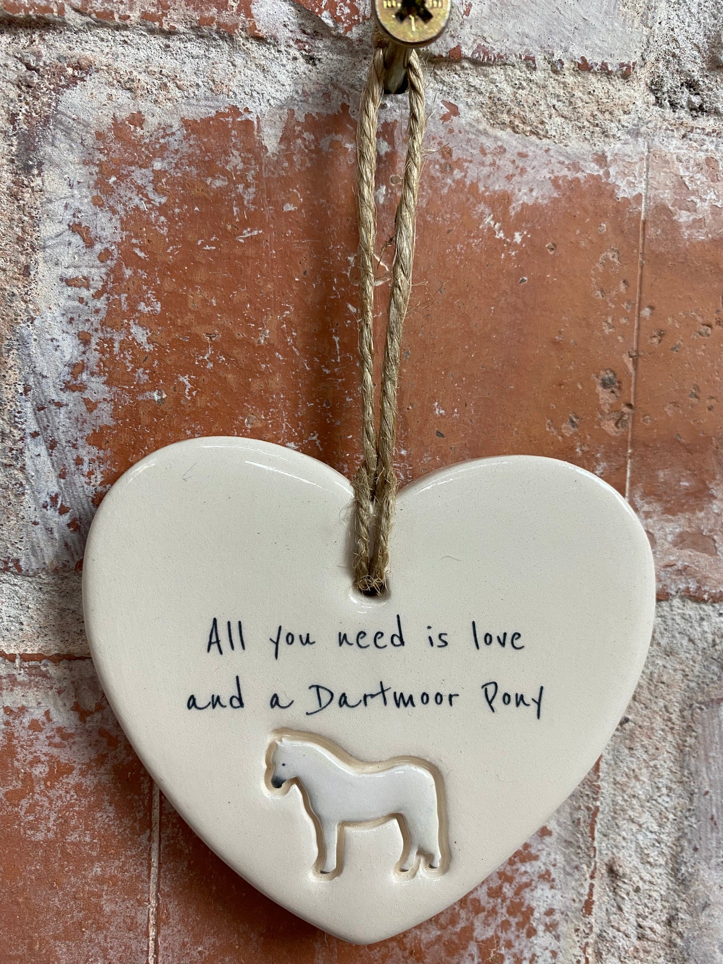 Dartmoor Pony Ceramic Heart Ornament