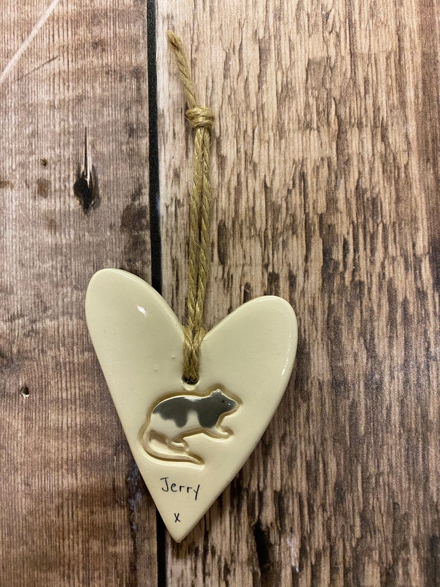 Personalised Rat Heart Ornament
