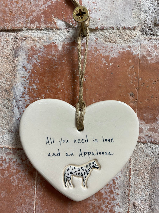 Appaloosa Ceramic Heart Ornament