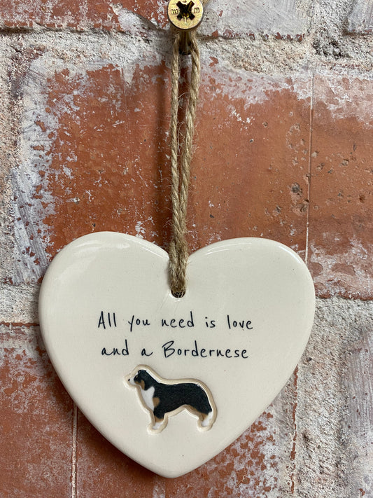Bordernese Ceramic Heart Ornament