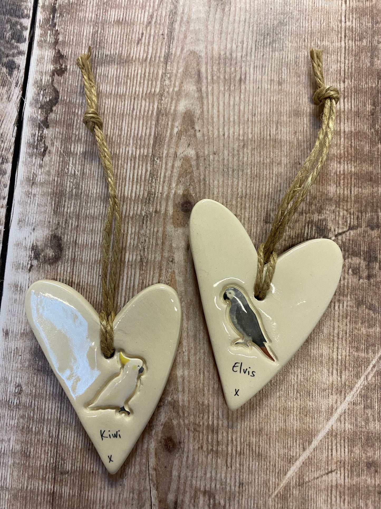 Personalised Parrot Heart Ornament