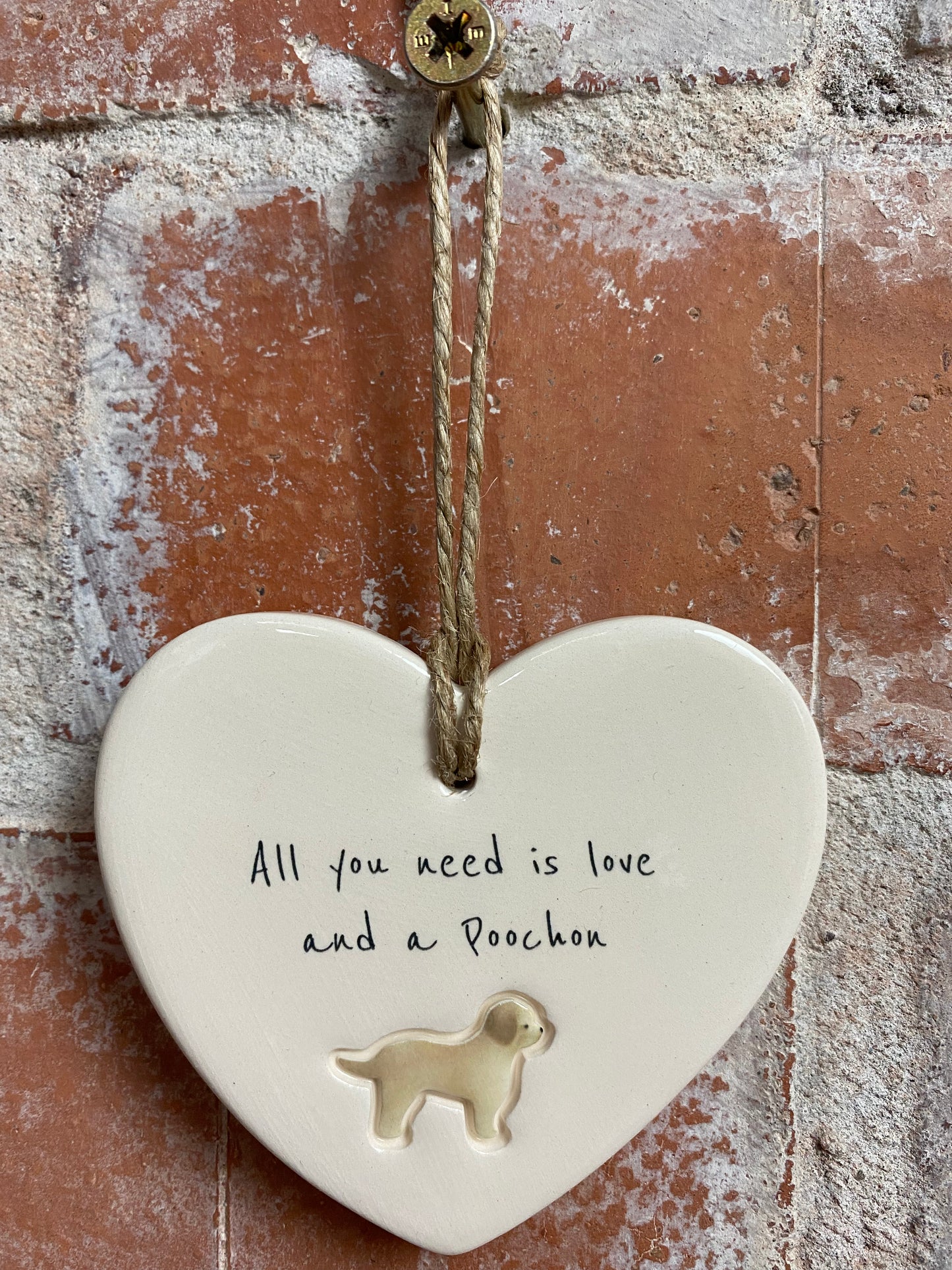 Poochon Ceramic Heart Ornament