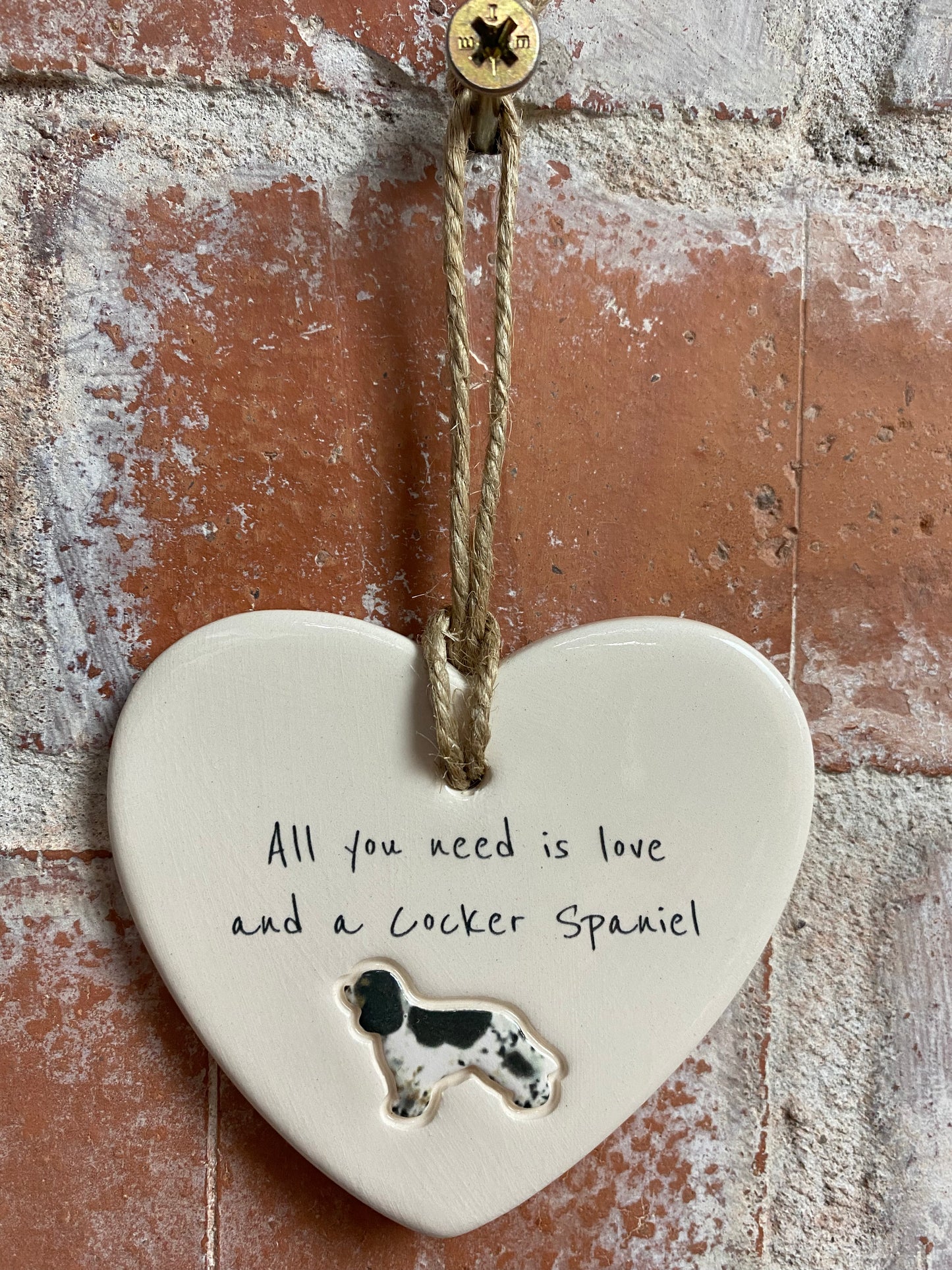 Cocker Spaniel Ceramic Heart Ornament