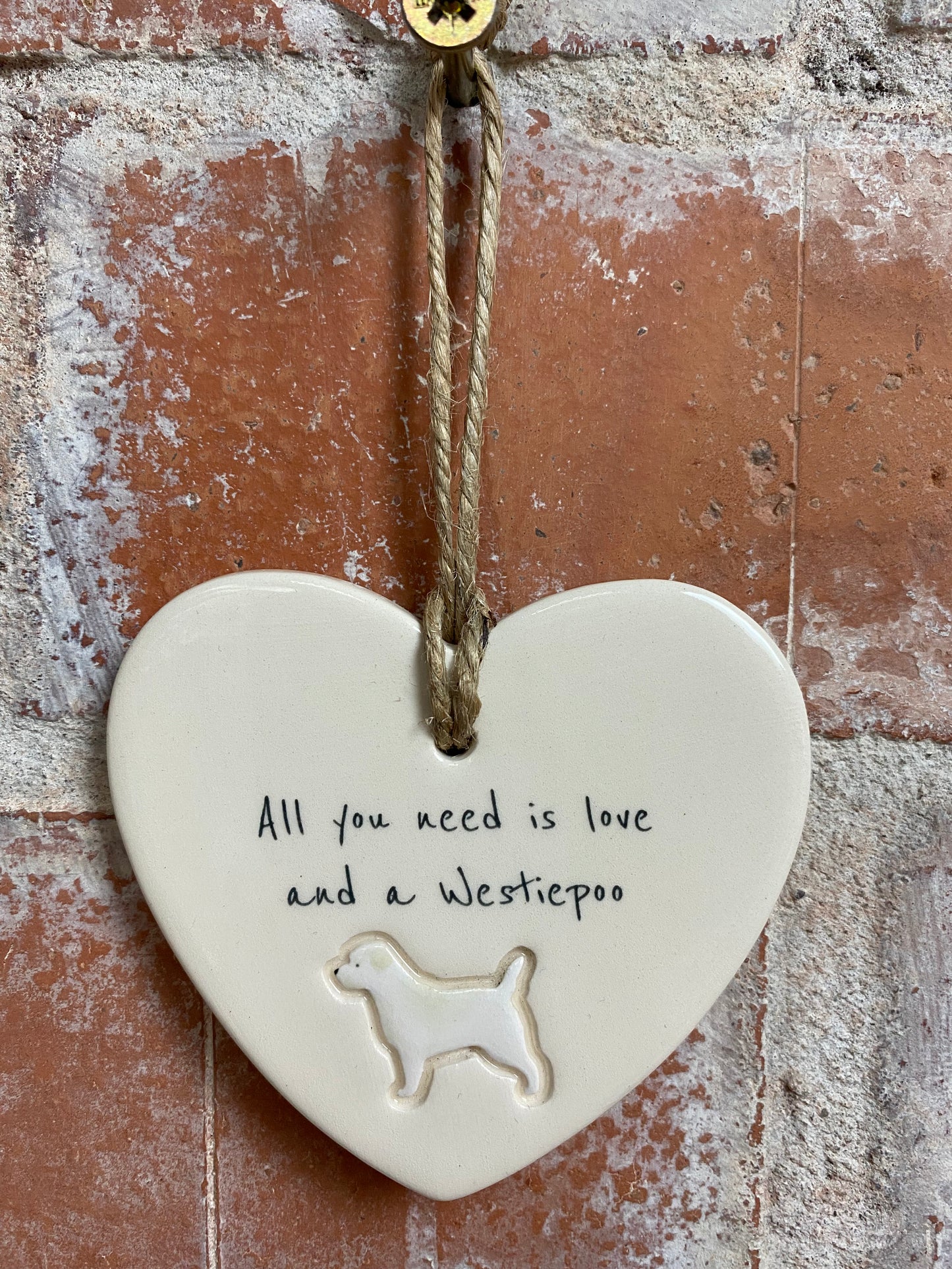 Westiepoo Ceramic Heart Ornament