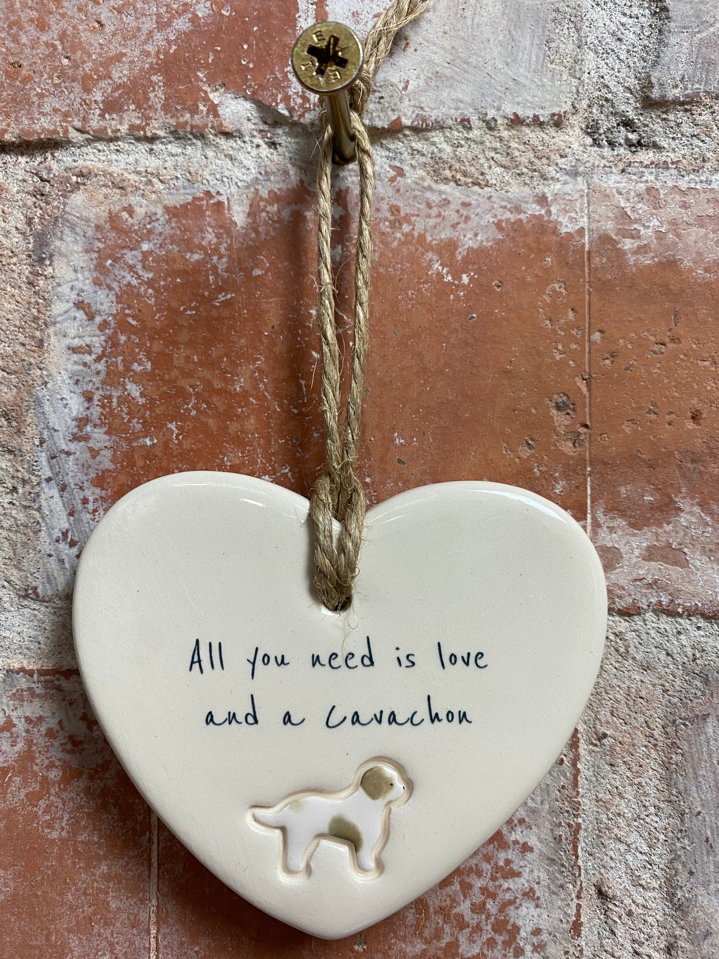 Cavachon Ceramic Heart Ornament