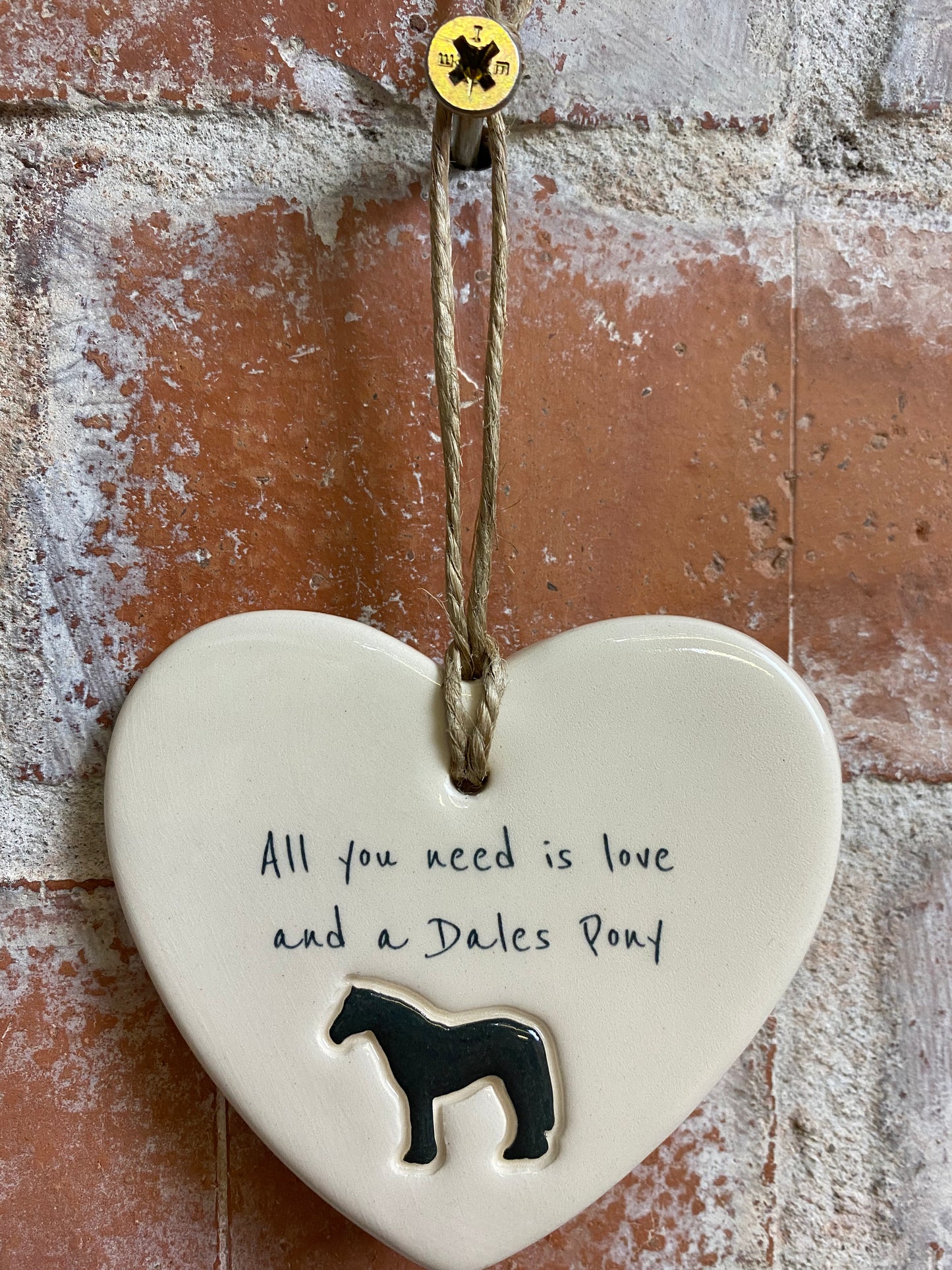 Dales Pony Ceramic Heart Ornament