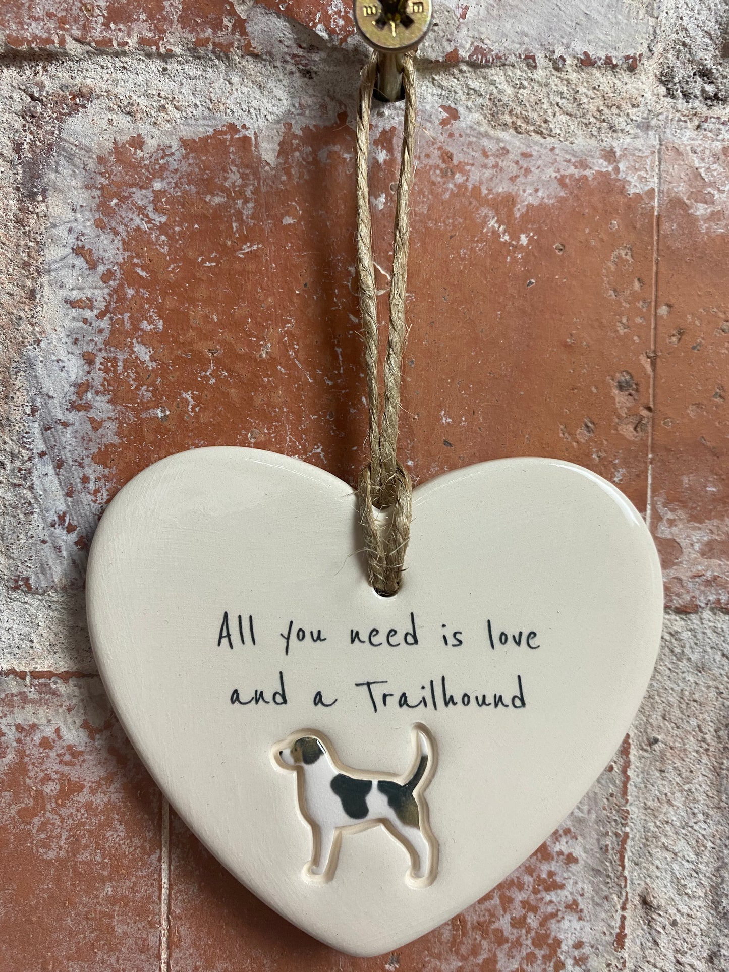 Trailhound Ceramic Heart Ornament