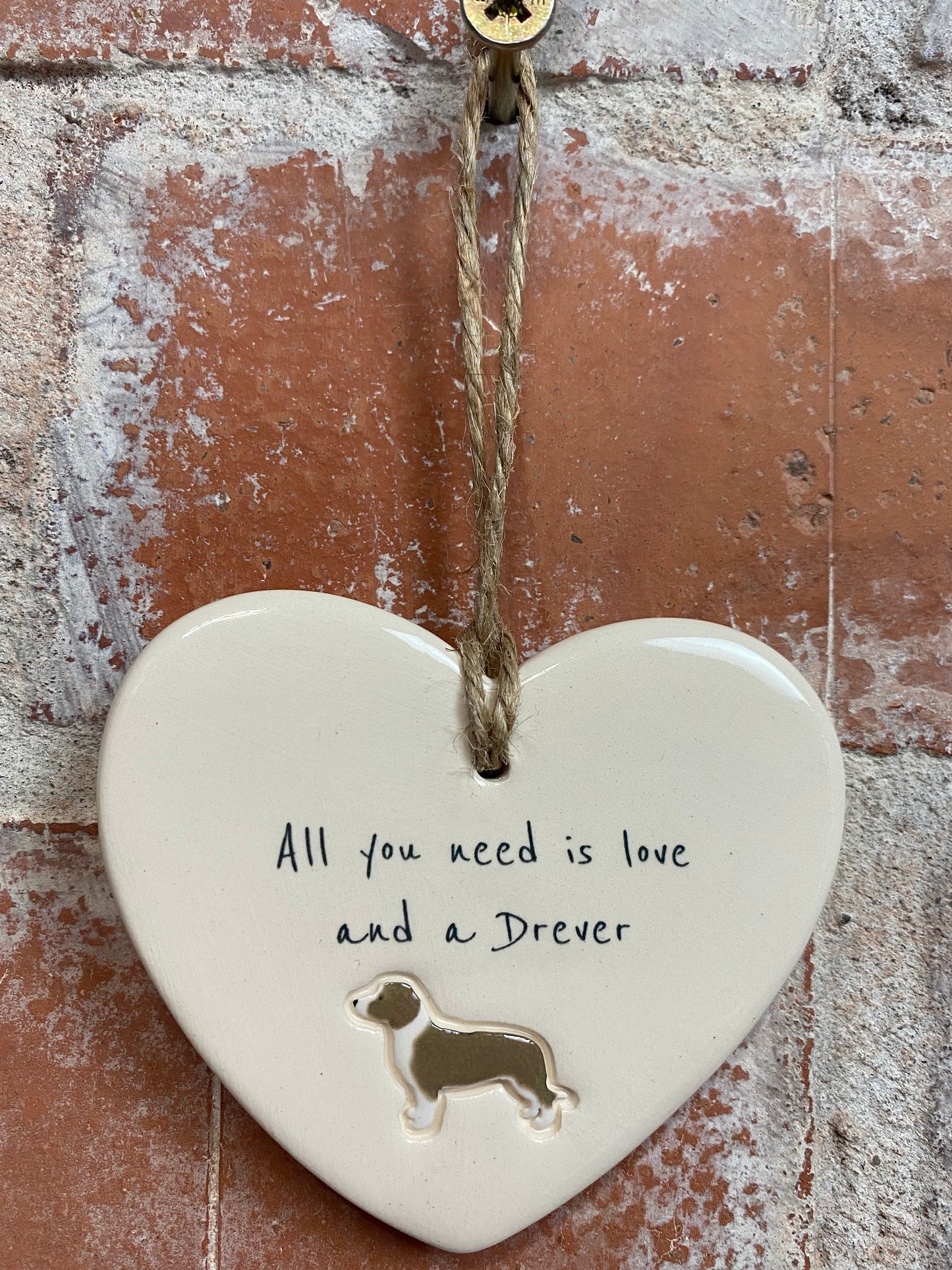 Drever Ceramic Heart Ornament