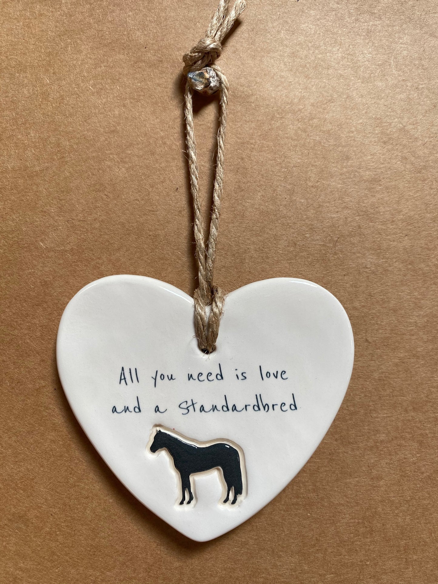 Standardbred Ceramic Heart Ornament
