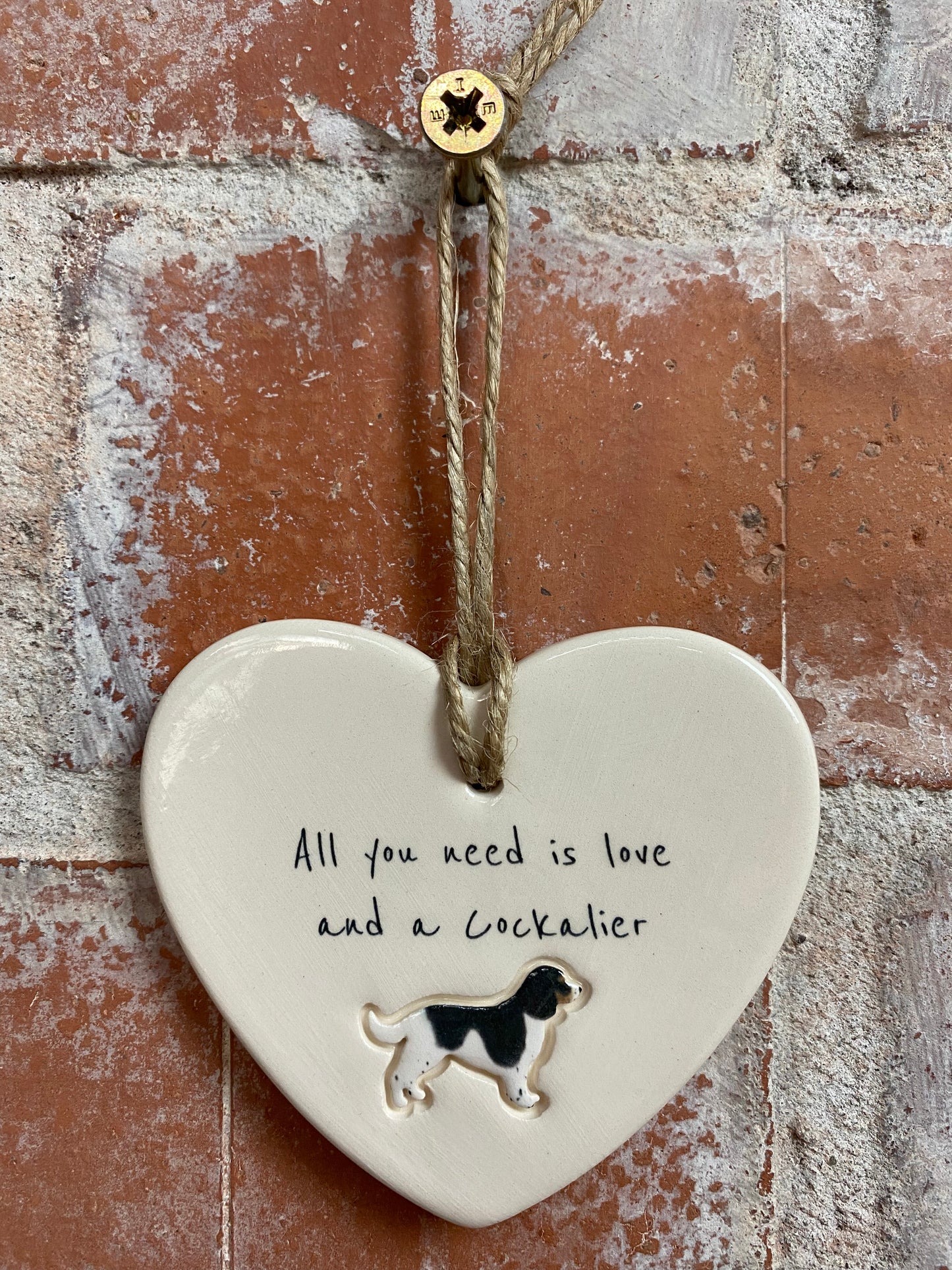 Cockalier Ceramic Heart Ornament
