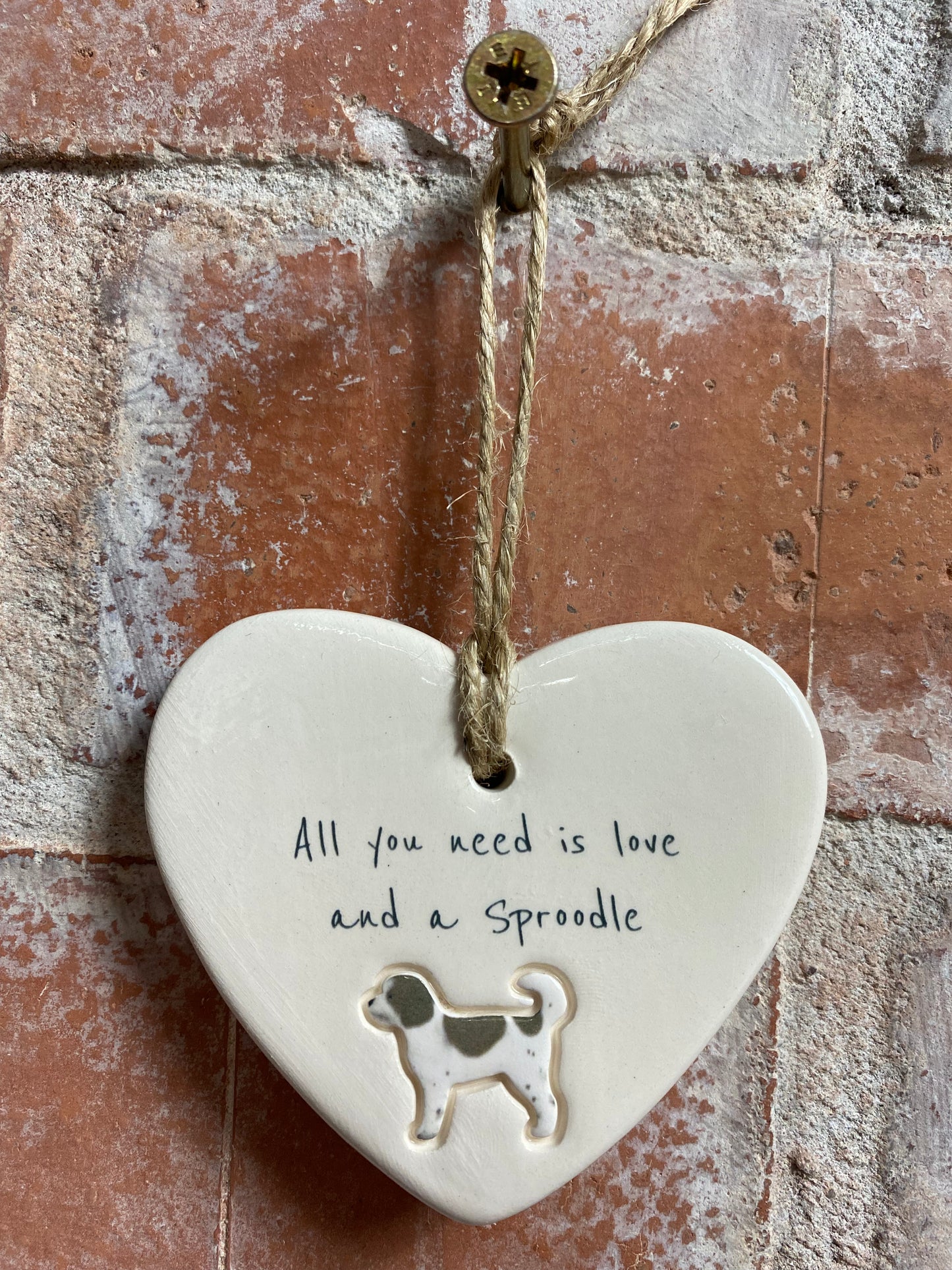 Sproodle Ceramic Heart Ornament