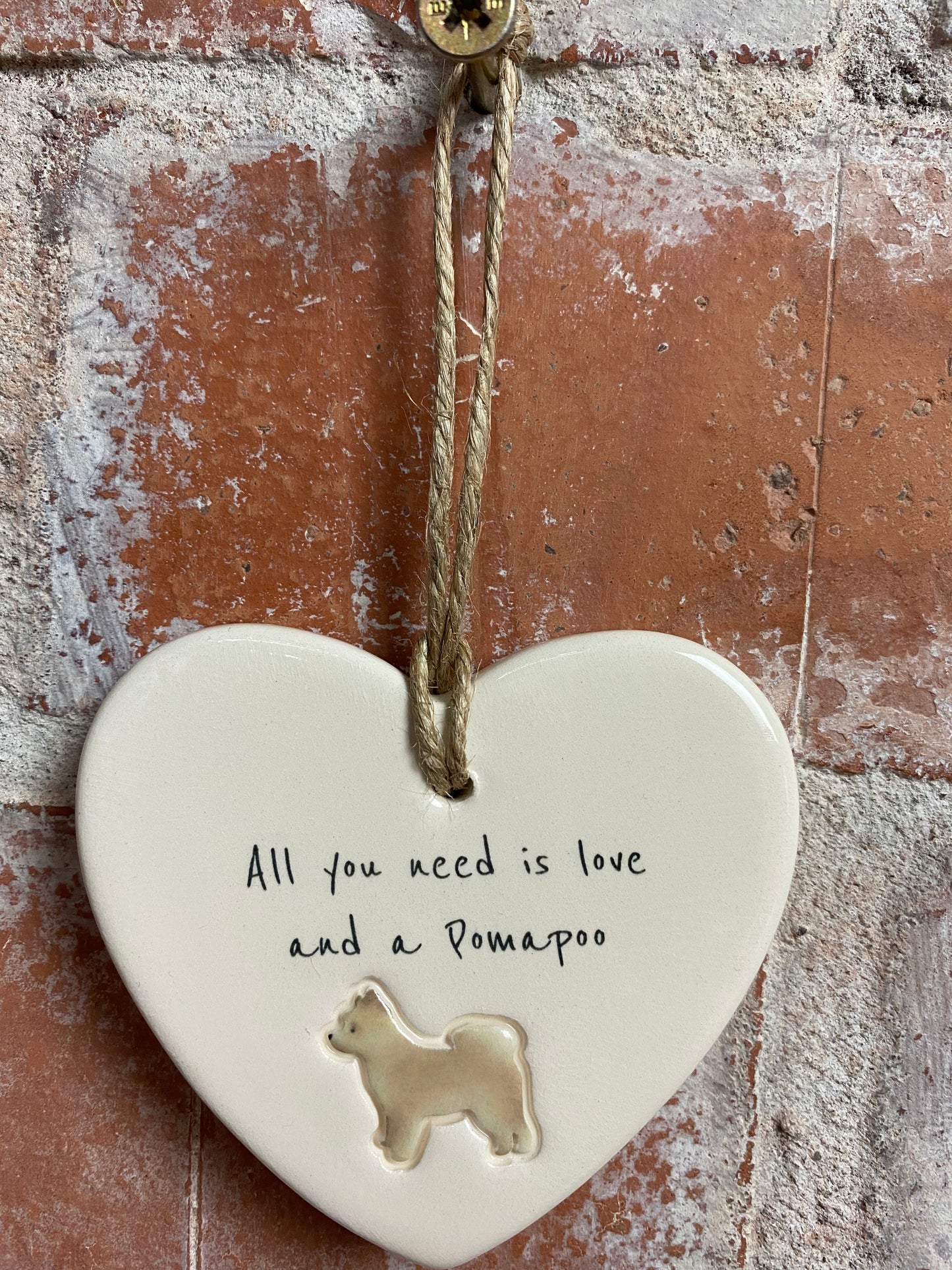 Pomapoo Ceramic Heart Ornament