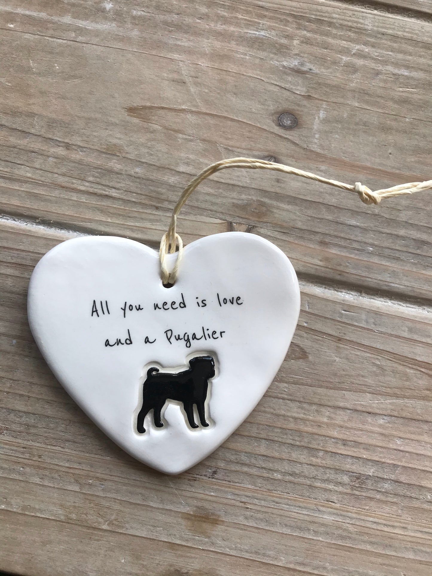 Pugalier Ceramic Heart Ornament