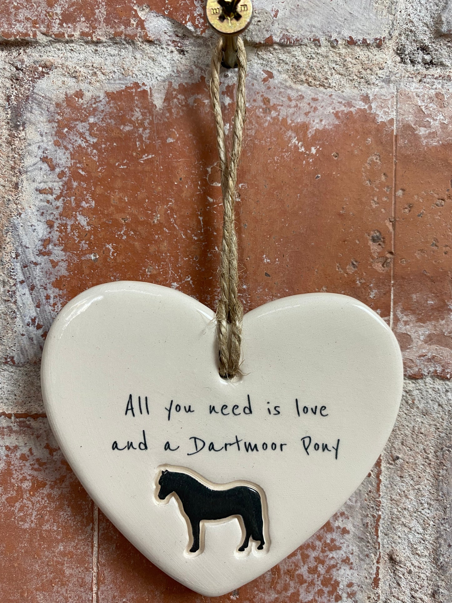 Dartmoor Pony Ceramic Heart Ornament