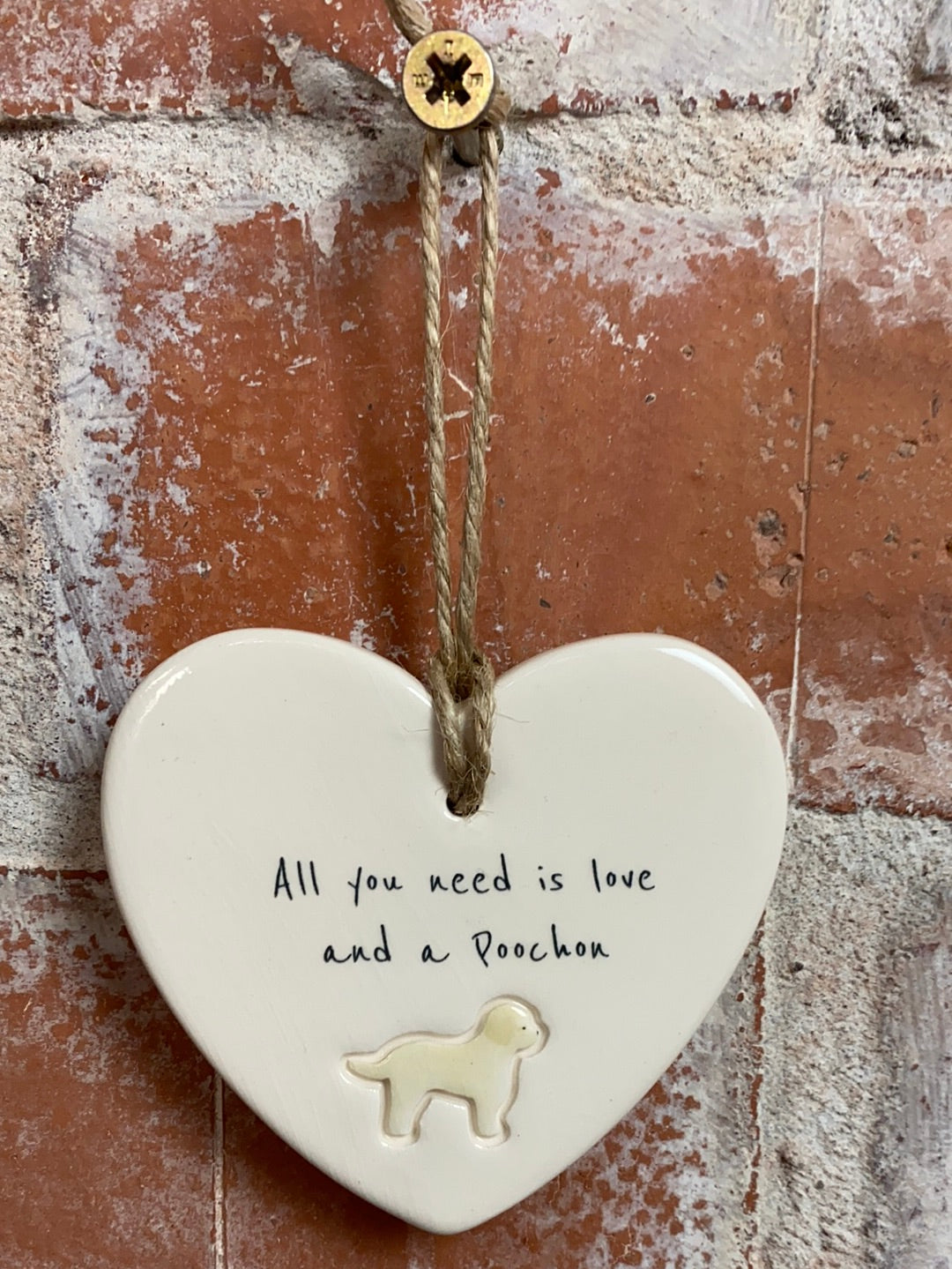 Poochon Ceramic Heart Ornament