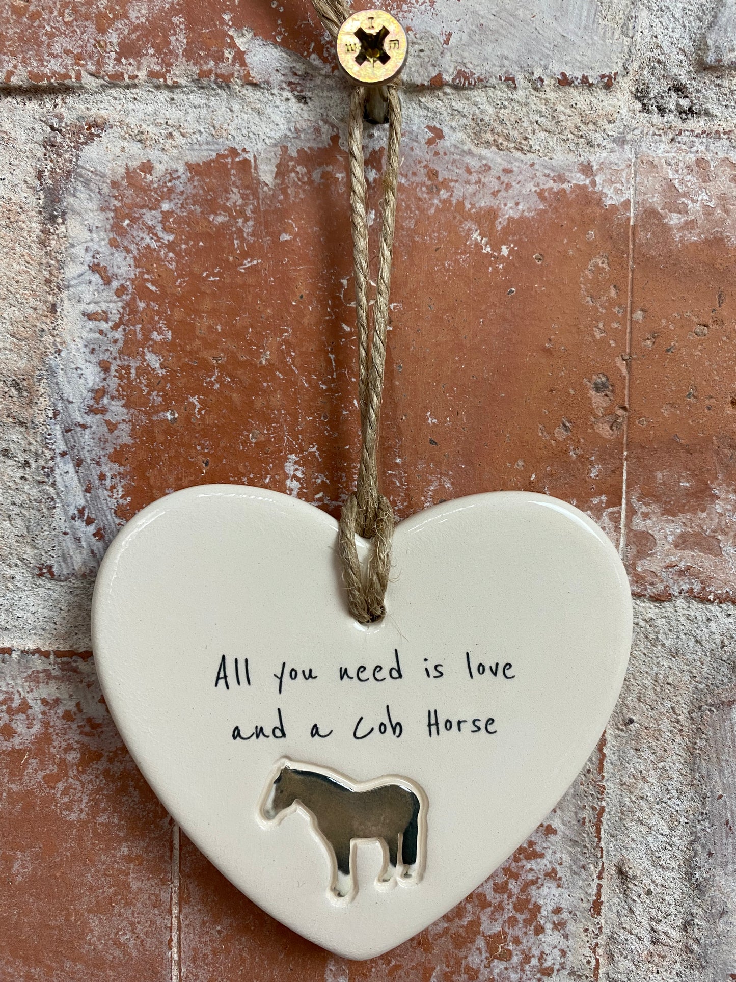 Hogged Cob Ceramic Heart Ornament