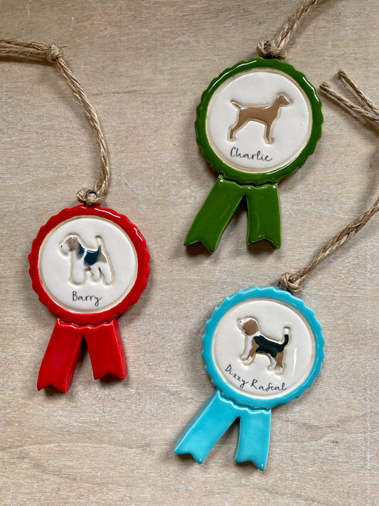 Personalised Dog Rosette Ornament
