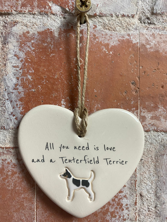 Tenterfield Terrier Ceramic Heart Ornament