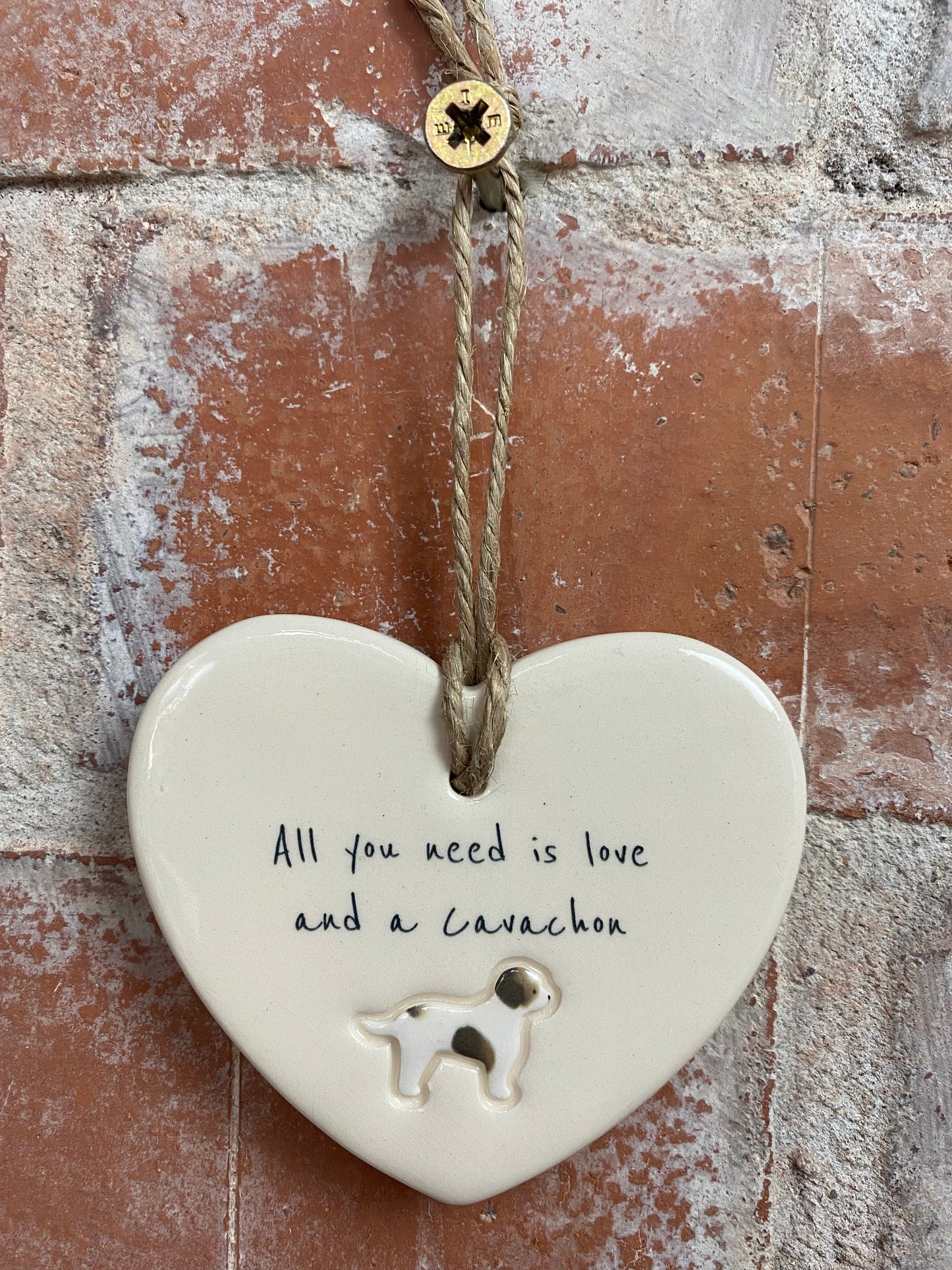 Cavachon Ceramic Heart Ornament