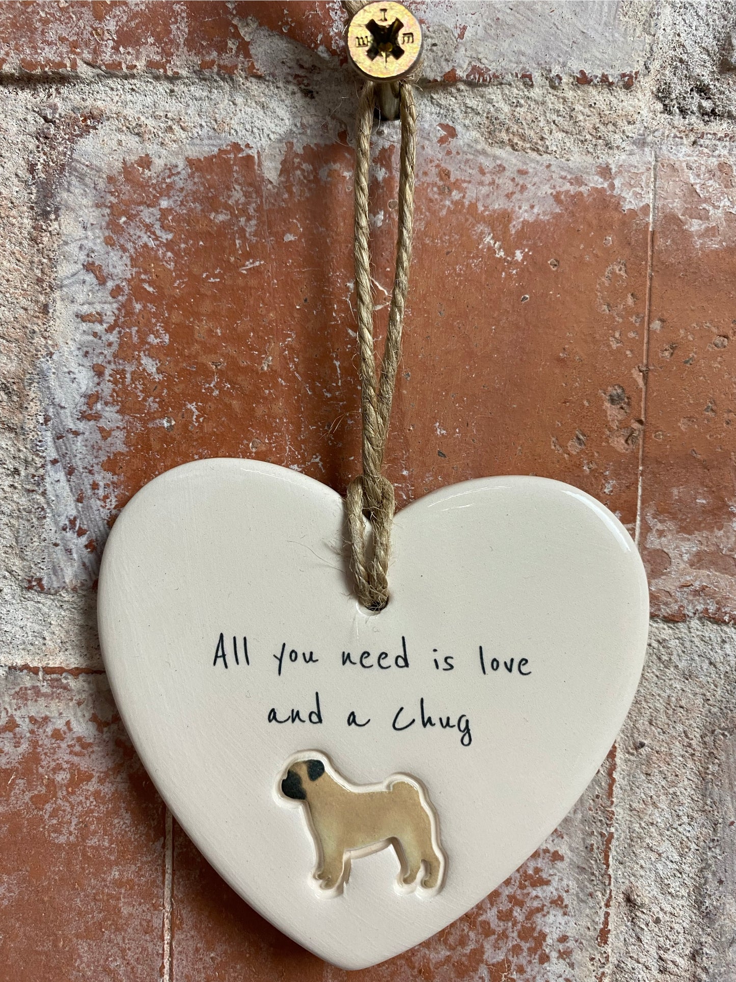 Chug Ceramic Heart Ornament