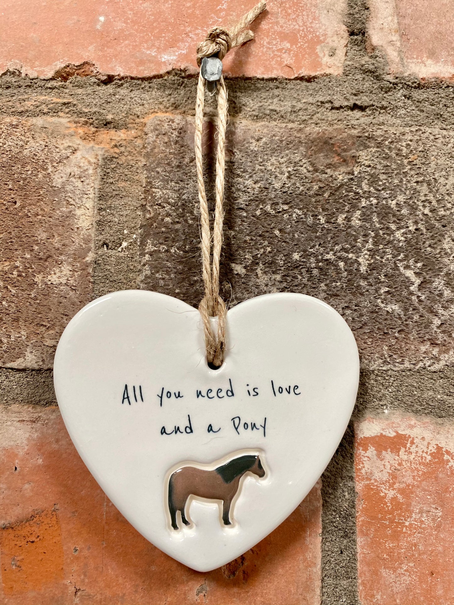Pony Ceramic Heart Ornament