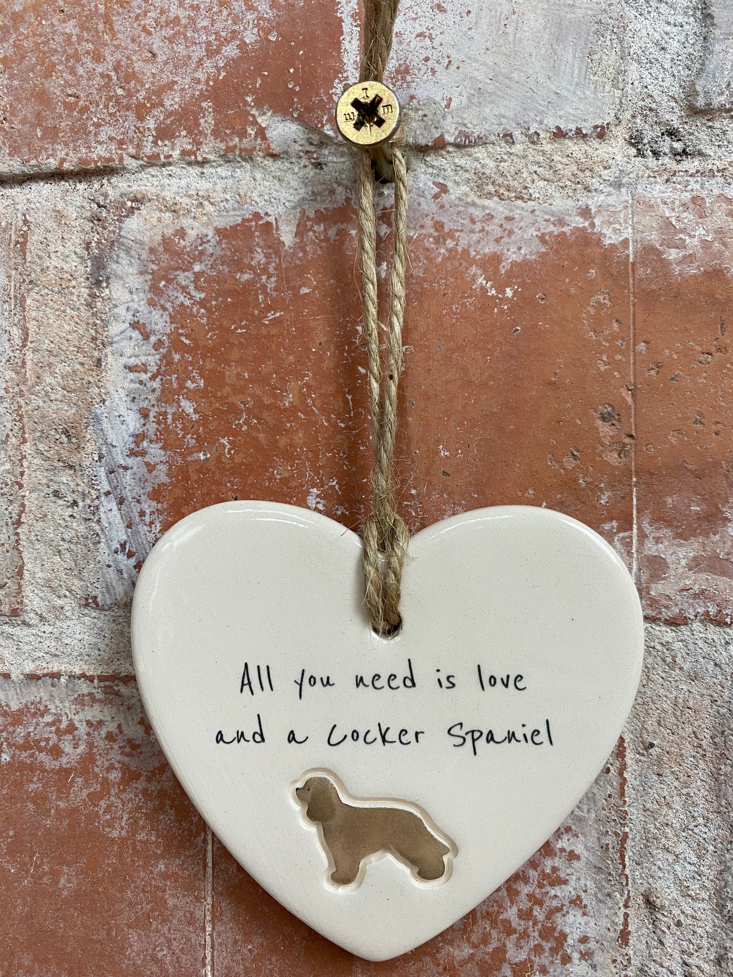Cocker Spaniel Ceramic Heart Ornament