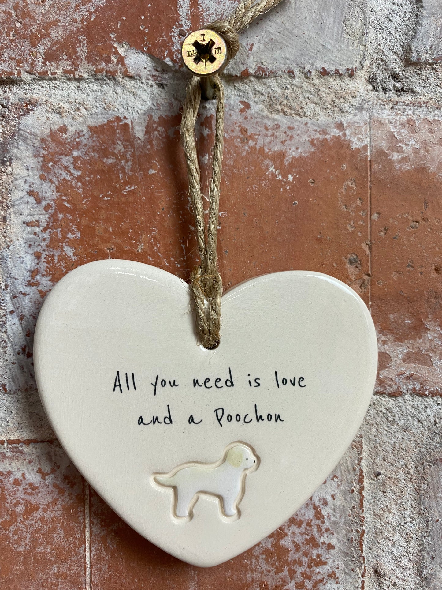 Poochon Ceramic Heart Ornament