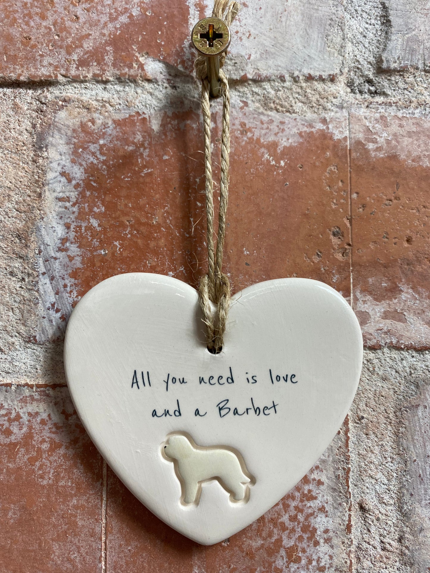 Barbet Ceramic Heart Ornament
