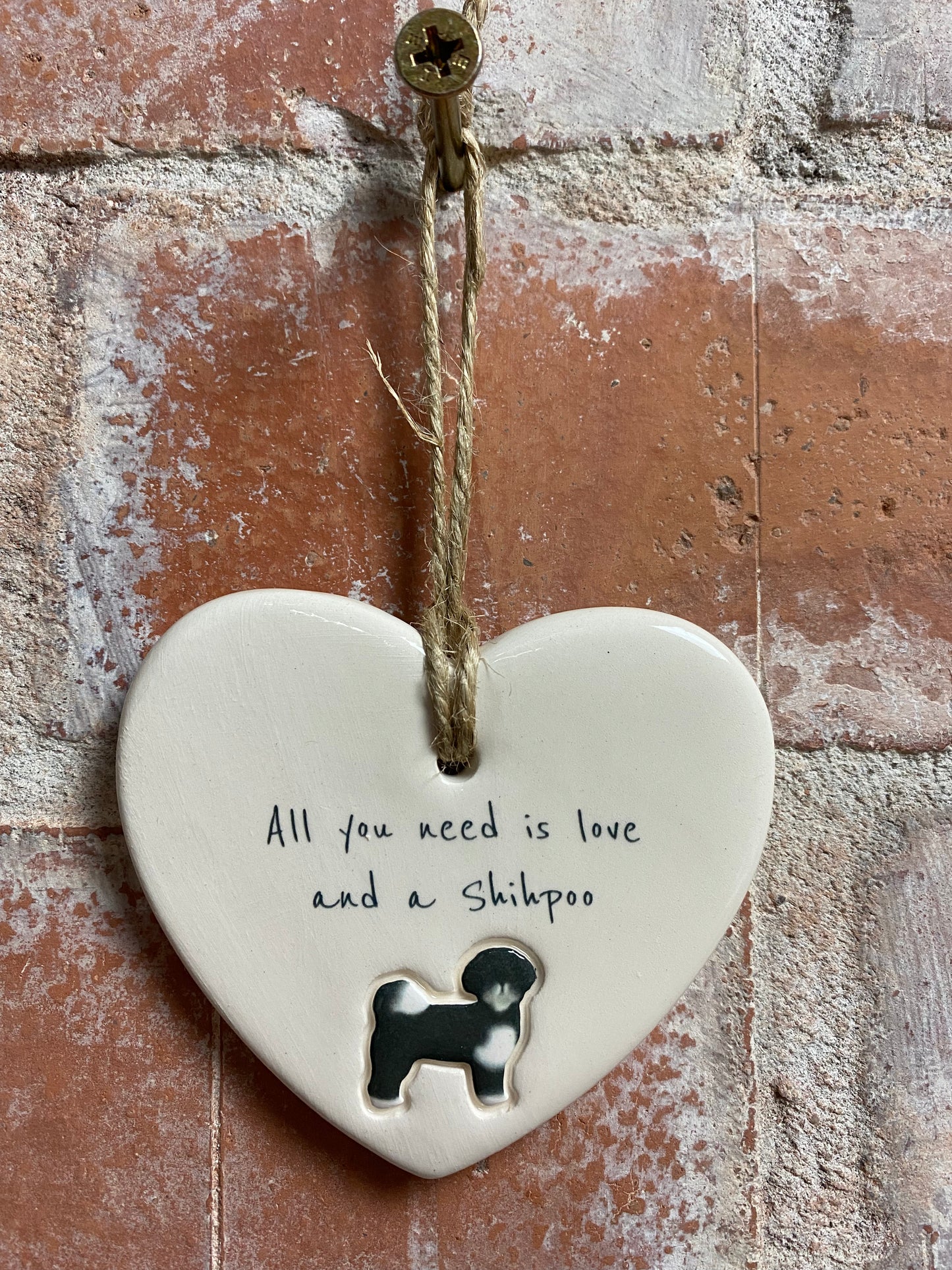 Shihpoo Ceramic Heart Ornament