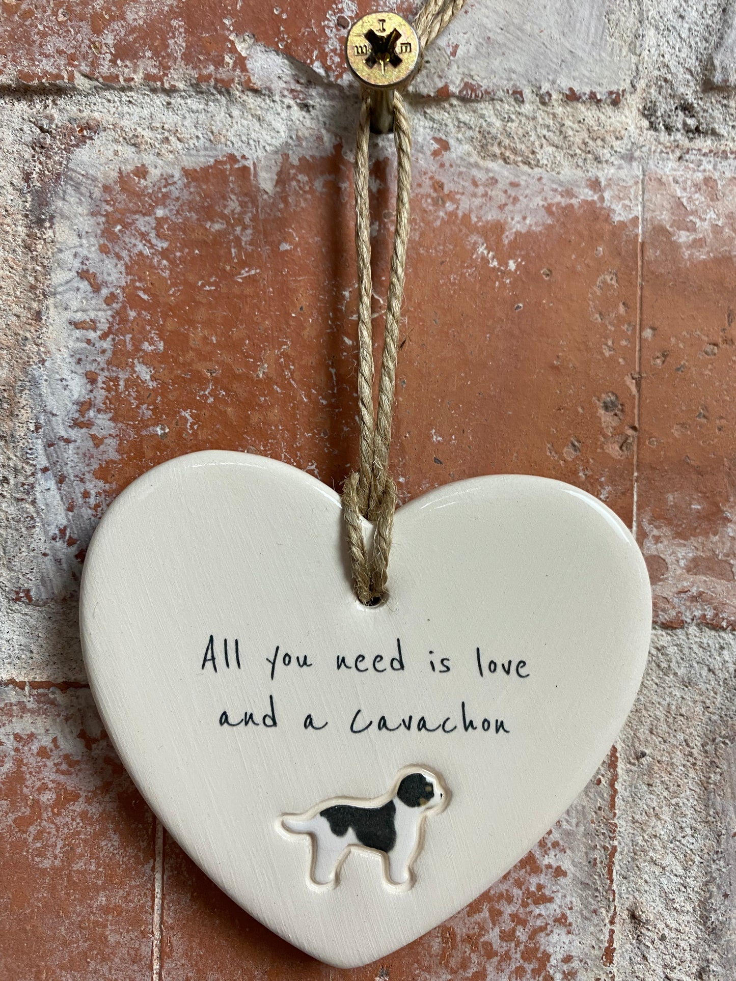 Cavachon Ceramic Heart Ornament