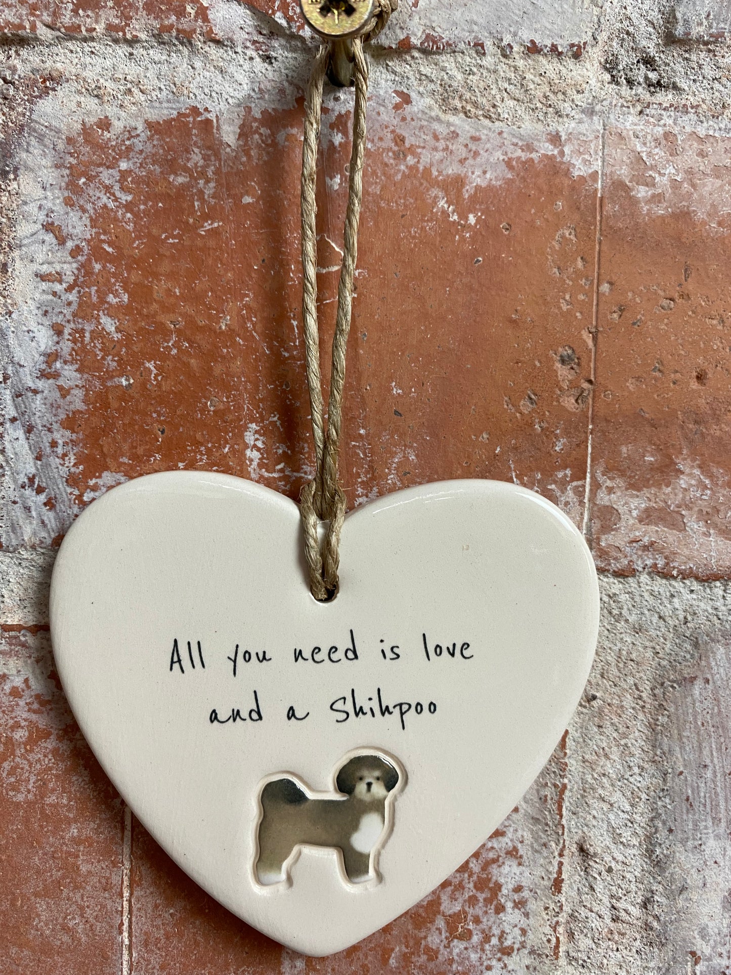 Shihpoo Ceramic Heart Ornament
