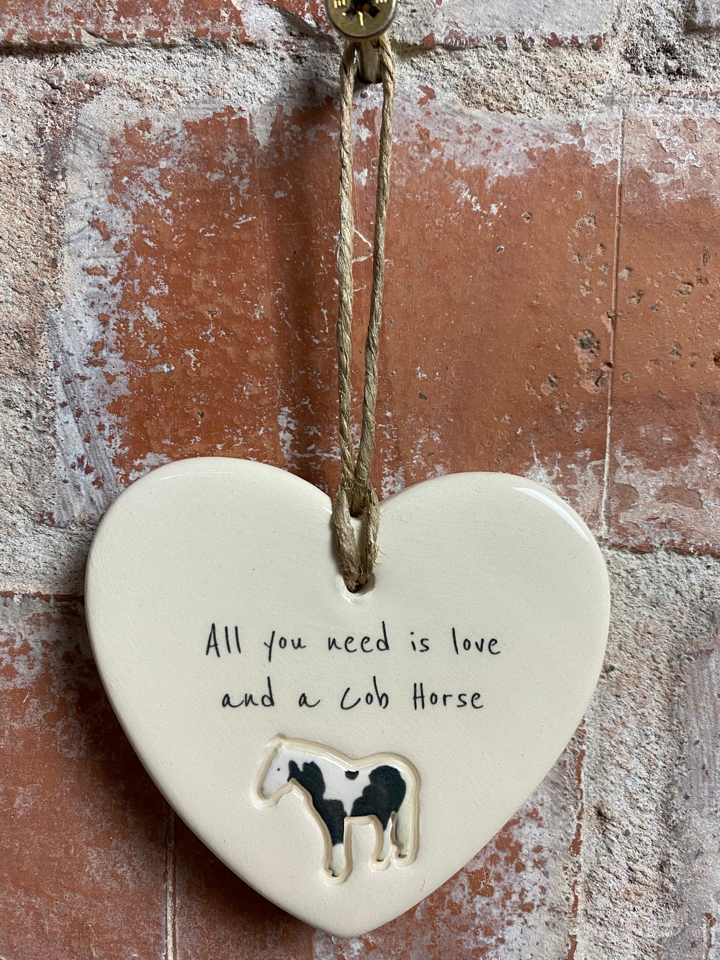 Hogged Cob Ceramic Heart Ornament