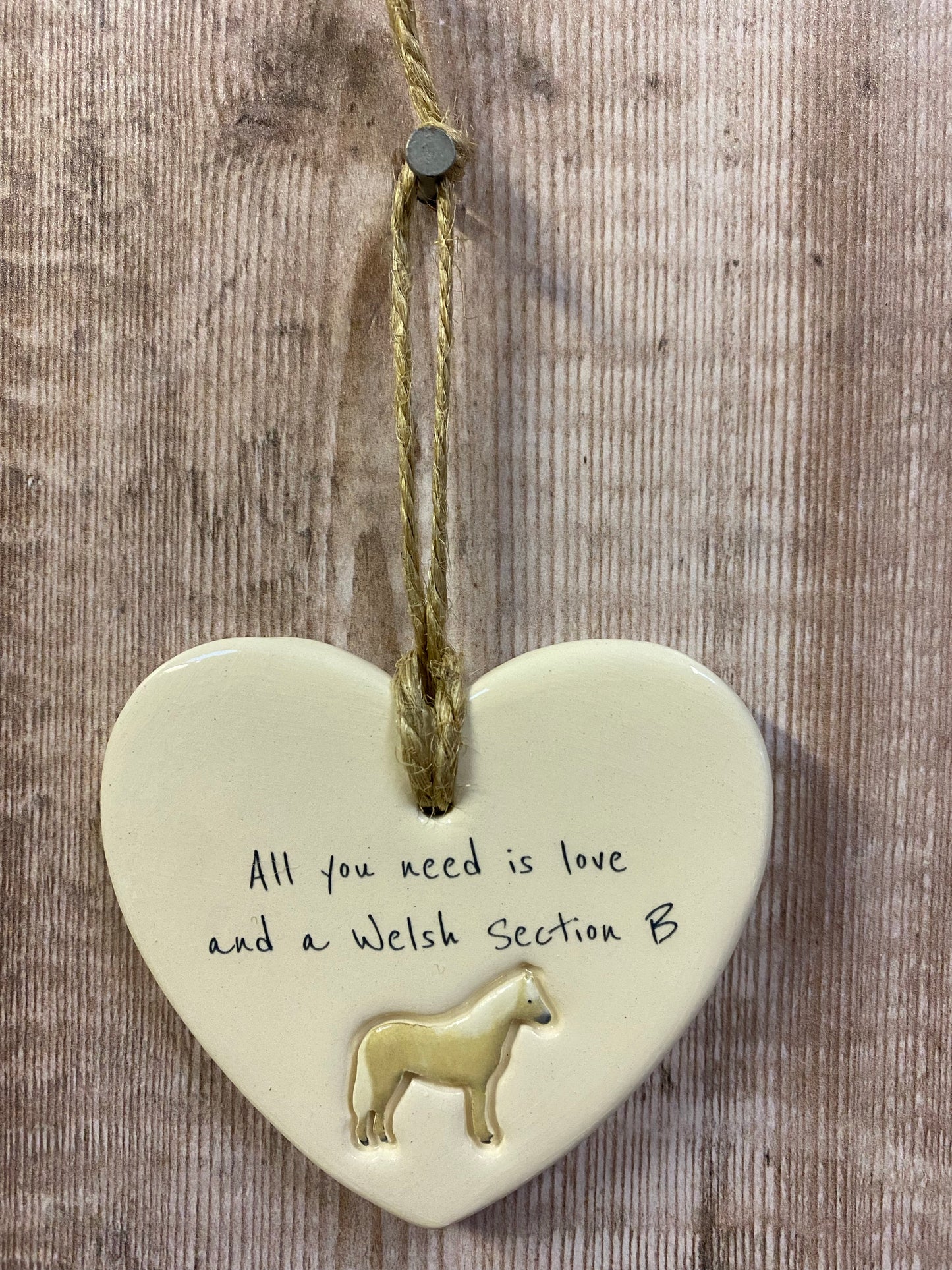 Welsh Section B Ceramic Heart Ornament